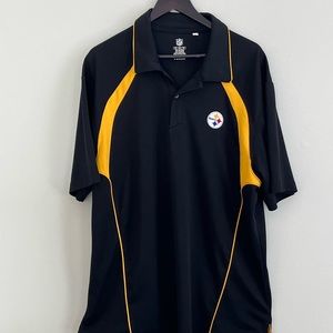 NFL Team Apparel Men's Pittsburgh Steelers Polo Shirt Yellow/Black Size XL